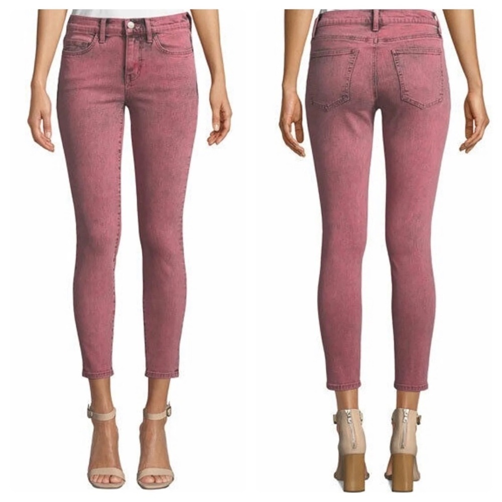 Current/Elliott Pink Acid Wash Mid Rise Skinny Jeans-NWT